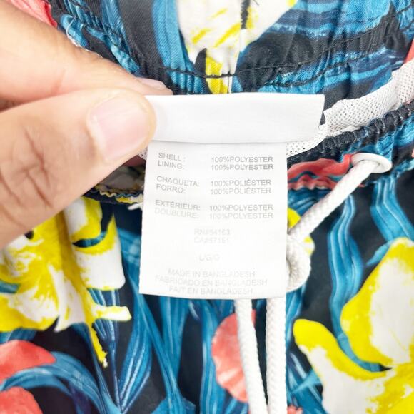 Calvin Klein Mens Tropical Hawaiian Hibiscus Print Quick Dry Swim Trunks Size L - Picture 5 of 9